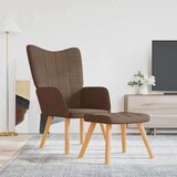  Stol za sproščanje s stolčkom rjavo blago, (20935167) | Shoptok.si