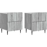 Noćni ormar s ladicama 2 pcs Siva sonoma 43 x 34,5 x 49,5 cm | shoptok.hr