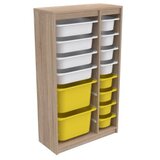 Hanah home Višenamjenska komoda Montana Xs 2D4N8U, 69 x 112,2 x 29,6 cm, Smeđe-bijelo-žuta | Eponuda.ba