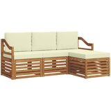  Set vanjskih sofa 4 kom. Prirodna i krem Bijela 185,5 x 122,5 x 73 cm | Shoptok.si