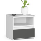 AKORD Cl1 Nočna Omarica, 1 Predal, Bela/Grafitno Siva, (5000331997) | Shoptok.si
