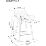 Barska stolica CHERRY H-2 - Baršun - crna | shoptok.hr