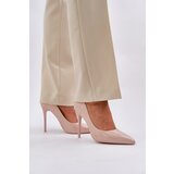 Boto PS1 Lacquered High Heels With Pointed Toes Beige Vizana | Eponuda.ba