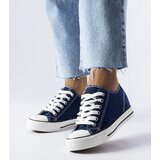 Gemre Navy blue glitter wedge sneakers Crete | Shoptok.si