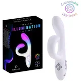 Paradise Illumination - svjetleći vibrator s klitoralnom ručkom (bijeli)