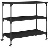 Furnova Kuhinjski voziček črn 102x50x95 cm inženirski les, (21951289) | Shoptok.si
