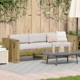 vidaXL vrtni kavč 3-sedežni 185.5x60x62 cm iz impregnirane borovine | Shoptok.si