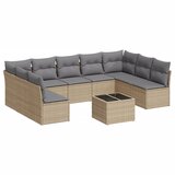  10-dijelni set vrtnih sofa s jastucima bež od poliratana | shoptok.hr