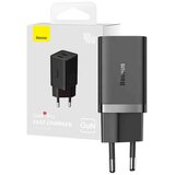 Baseus stenski polnilec (CCGP180101) - 2x Type-C - GaN - hitro polnjenje - 40W - črn | Shoptok.si