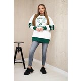 Kesi Malibu insulated sweatshirt ecru + dark green | shoptok.hr