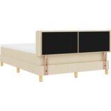  Postelja z vzmetnico z vzmetnico krema 140 x 190 cm blago, (5000128222) Slike
