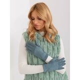 Fashion Hunters Dark mint smooth winter gloves Cene