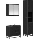  Set namještaja za kupaonicu 3 kom. Crni hrast Konstruirano drvo | shoptok.hr
