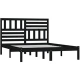 vidaXL posteljni okvir črn iz borovine 140x190 cm | Shoptok.si