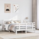 Furnova Posteljni okvir z vzglavjem brez vzmetnice bel 140x200 cm, (21936794) Cene