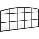 vidaXL Stensko ogledalo črno 60x30 cm obokano železo | Shoptok.si
