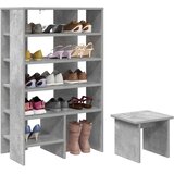  Ormar za cipele s policom 2 pcs Betonski sivi Konstruirano drvo | shoptok.hr