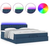  Otomanski okvir kreveta s madracima plavi 200x200cm tkanine | shoptok.hr