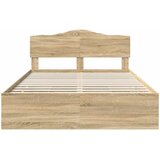  Krevetna konstrukcija s ladicama Sonoma hrast 150 x 200 cm Smeđa 206 x 153 x 90 cm | shoptok.hr