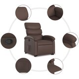  Naslonjač na podizanje od umjetne kože smeđi | shoptok.hr