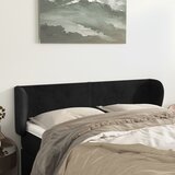  Uzglavlje s ušima crno 147x23x78/88 cm baršunasto | shoptok.hr