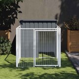 vidaXL pasja uta z izhodom antracitna 110x201x110 cm pocinkano jeklo | Shoptok.si