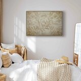  Slika - Botanical Motif with Leaves and Vines in Sand Colors 90x60 U prirodnom drvenom okviru | shoptok.hr