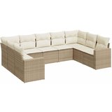 Maison Chic Seti vrtnega pohištva - Vrtna garnitura 9-delna z blazinami bež poli ratan, (21804161) | Shoptok.si