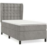 Box spring postelja z vzmetnico svetlo siva 100x200 cm žamet, (20846750) | Shoptok.si