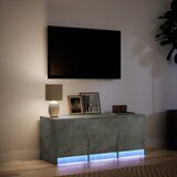 TV ormarić s LED svjetlima boja betona 97x34x40 cm drveni | shoptok.hr