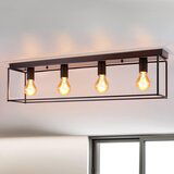 Nettlife Stropna svetilka 4 žarnice E27 vintage črna industrijska za spalnico in dnevno sobo v retro kovinski izvedbi, (22111125) | Shoptok.si