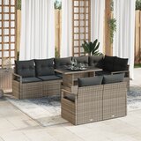 vidaXL 9-delni vrtni kavč set z blazinami siv poli ratan | Shoptok.si