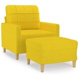  Fotelja s tabureom svjetložuta 60 cm od tkanine Slike