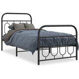 Furnova Kovinski posteljni okvir z vzglavjem in vznožjem črn 90x190 cm, (21939544) | Shoptok.si
