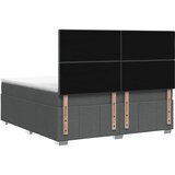  LED okvir za krevet s madracem Tamnosiva 140 x 190 cm Tkanina - Tamnosiva 140 x 190 cm Dizajn s rombovima | shoptok.hr