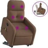 vidaXL Masažni naslanjač s funkcijo vstajanja rjavo blago, (20923964) | Shoptok.si