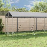  Vanjski kavez za pse s krovom srebrni 2x14x2,5m pocinčani čelik | shoptok.hr