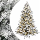  Umjetno božićno drvce s nogom 180 cm 300 LED lampica - Zelena i bijela 180 cm s LED svjetlima | shoptok.hr