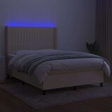  Box spring s madracem LED krem 140x200 cm od tkanine | shoptok.hr