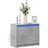 vidaXL Komoda z LED betonsko siva 72x34x61 cm inženirski les | Shoptok.si
