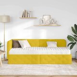 vidaXL kutni okvir kreveta s madracem žuta 80 x 200 cm baršun | shoptok.hr