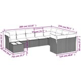  10-dijelni set vrtnih sofa poliratan s jastucima svijetlosivi | shoptok.hr