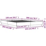  Okvir za krevet boja hrasta 150x200 cm od konstruiranog drva | shoptok.hr