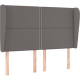  Uzglavlje s ušima sivo 147x23x118/128 cm od umjetne kože | Eponuda.com