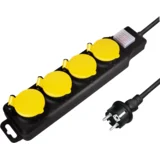 produžni kabl outdoor 4 mesta, prekidač, 1.5m, IP44, crna