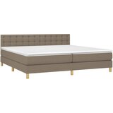 Krevet s oprugama i madracem smeđesivi 200x200 cm od tkanine | shoptok.hr