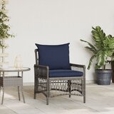 vidaXL Udobna vrtna stolica s jastučićima siva 60x70x78 cm poli ratan | shoptok.hr