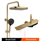 ELITE EDITION Termostatski nadometni tuš set BSE1420 z LED zaslonom — Brušeno zlato | Shoptok.si
