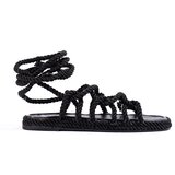Shelvt Women's braided tied sandals black | Eponuda.ba