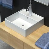 The Living Store Kvadratni umivalnik z izlivnim sist. in luknjo za pipo 41 x 41 cm - Keramičen Umivalnik, (21751165) | Shoptok.si